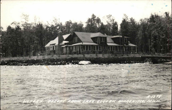 Weber Resort (Webers Resort, Gogebic Lodge) - Old Postcard View (newer photo)
